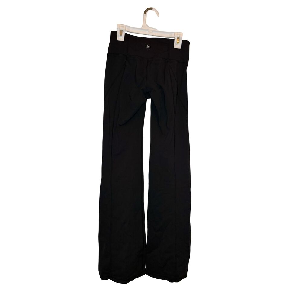 Athleta Black Flare Yoga Pants XS Nylon Supplex Bootcut Wide Leg Activewear - Picture 3 of 7